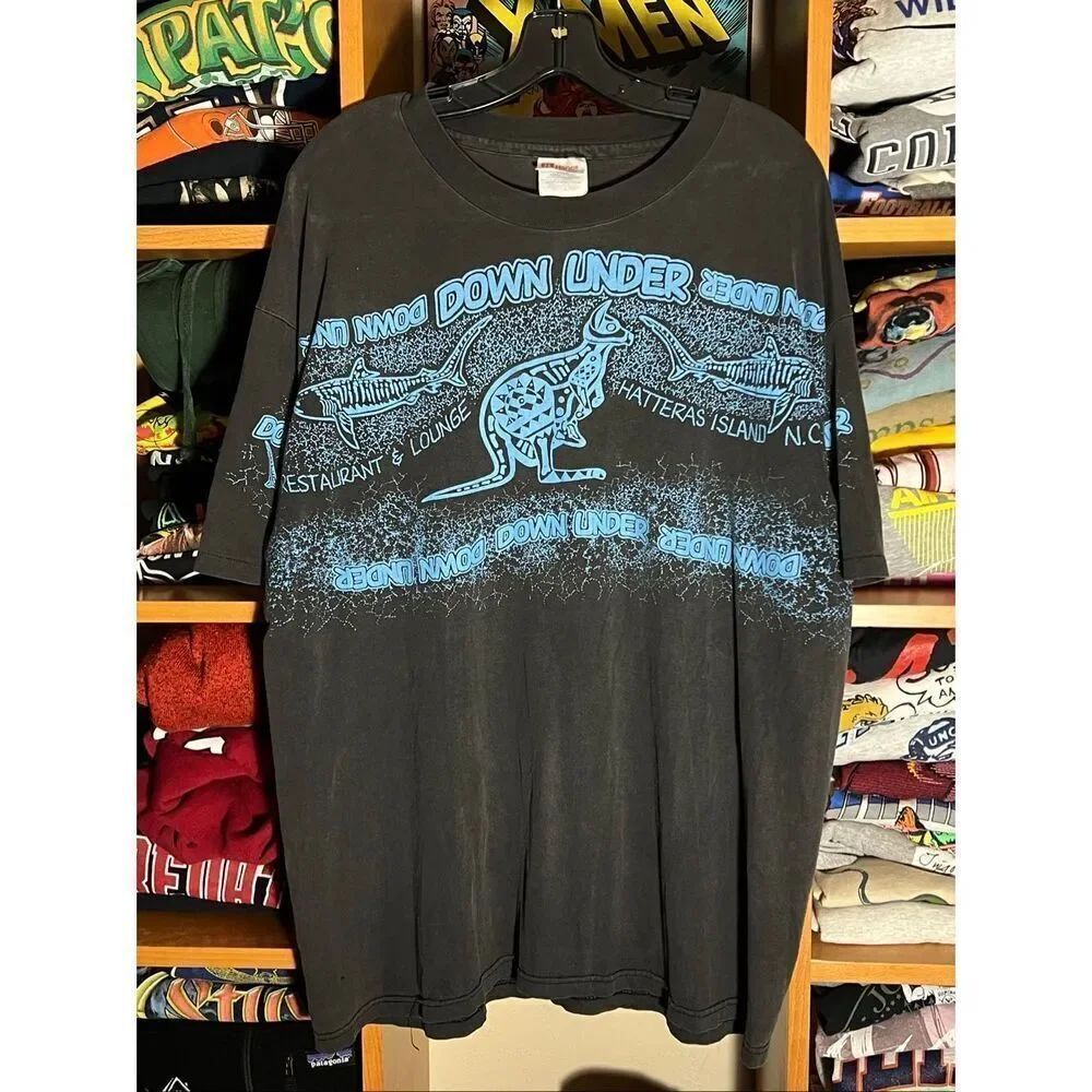 Vintage 90s Kangaroo Down Under Australia AOP Tee